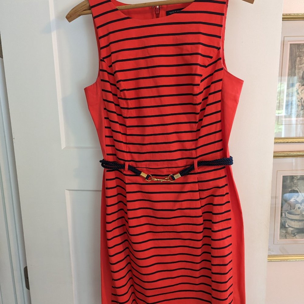 Tommy Hilfiger Red and Blue Striped Dress